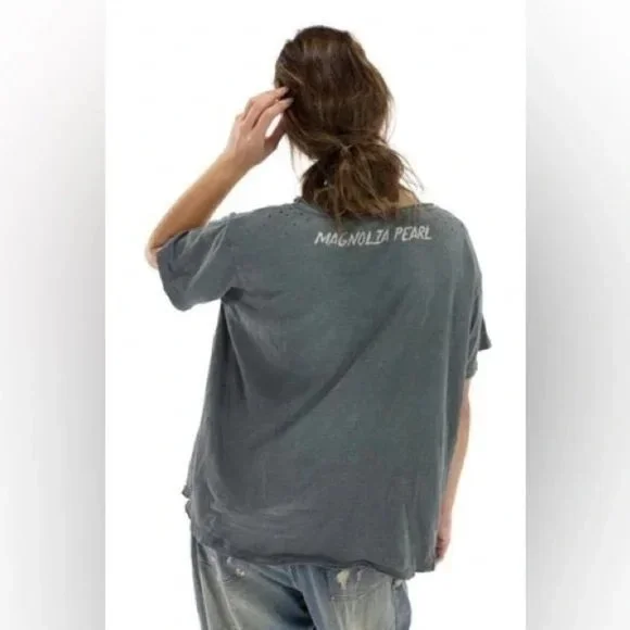 Magnolia Pearl Beams Of Light T Shirt One Size OS Oversized Gray NEW - Picture 4 of 7